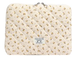 Handtas - Opbergtas - Zachte buitenkant van bedrukt touw, verdikte polyester voering - 1 stuk - Geschikt voor items tot 38 cm - Geel