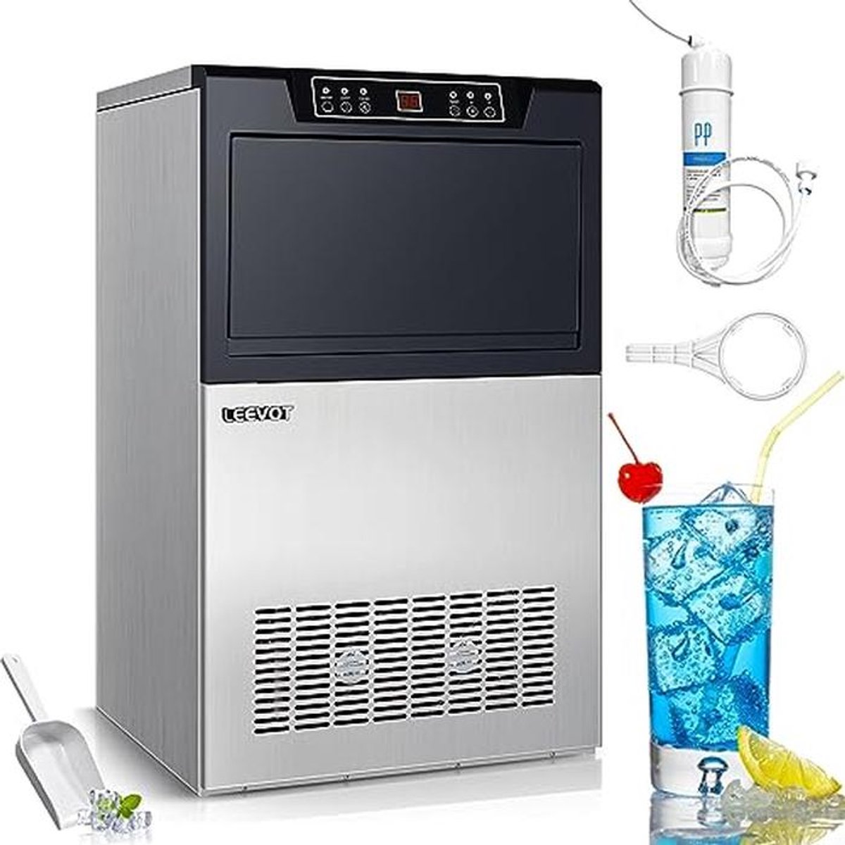 Professionele ijsblokjesmachine voor thuis en commercieel gebruik - 45 kg per dag