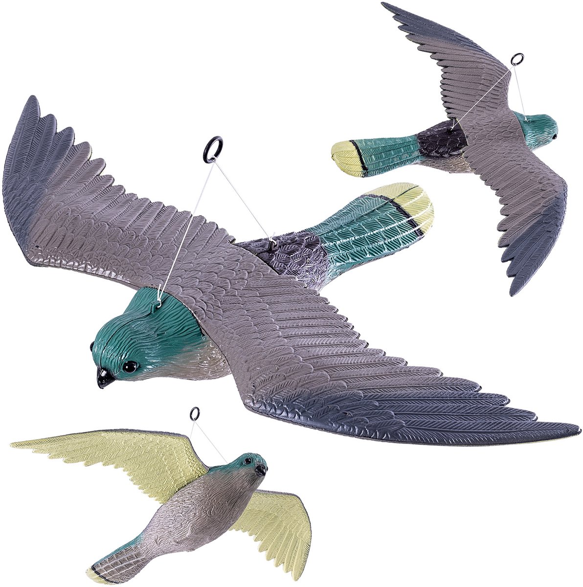 KADAX Professionele vogelverschrikker van kunststof, kunstmatige torenvalk, vogelafweer, duivenafweer, natuurlijke ongediertebestrijding (1 stuk) meerkleurig