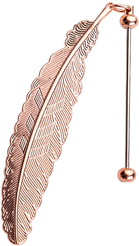 Boekenlegger Veer - Bladwijzer - Metaal - Bedankt cadeautje - Kleine Cadeautjes - Kerstcadeau - Fantasy Cadeau geschikt voor Boekenliefhebbers - Rose Gold
