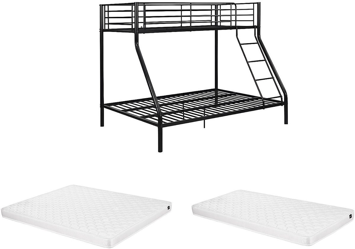 Vente-unique Stapelbed metaal zwart 140 x 190 cm, 90 x 190