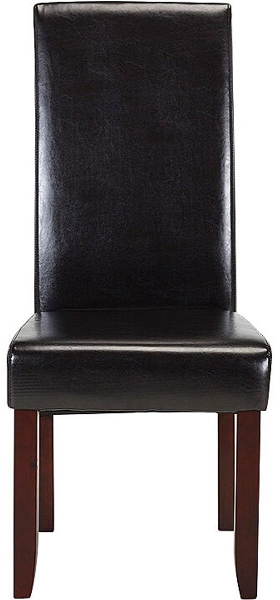 Vente-unique Set van 2 stoelen ROVIGO - Kunstleer bruin - houten donkere poten Donkerbruin