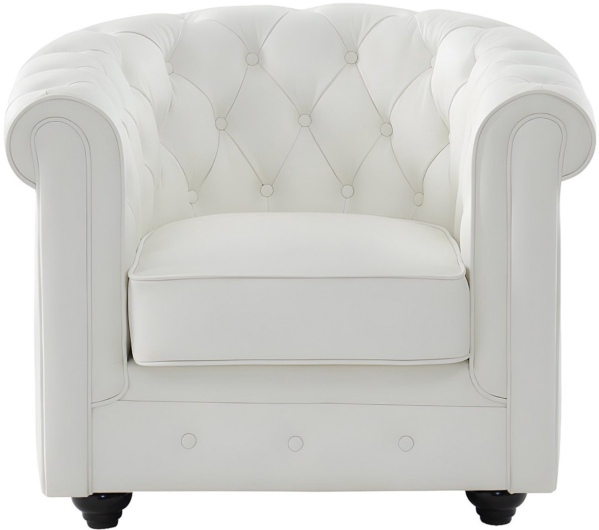 Vente-unique Fauteuil van buffelleer CHESTERFIELD - Wit