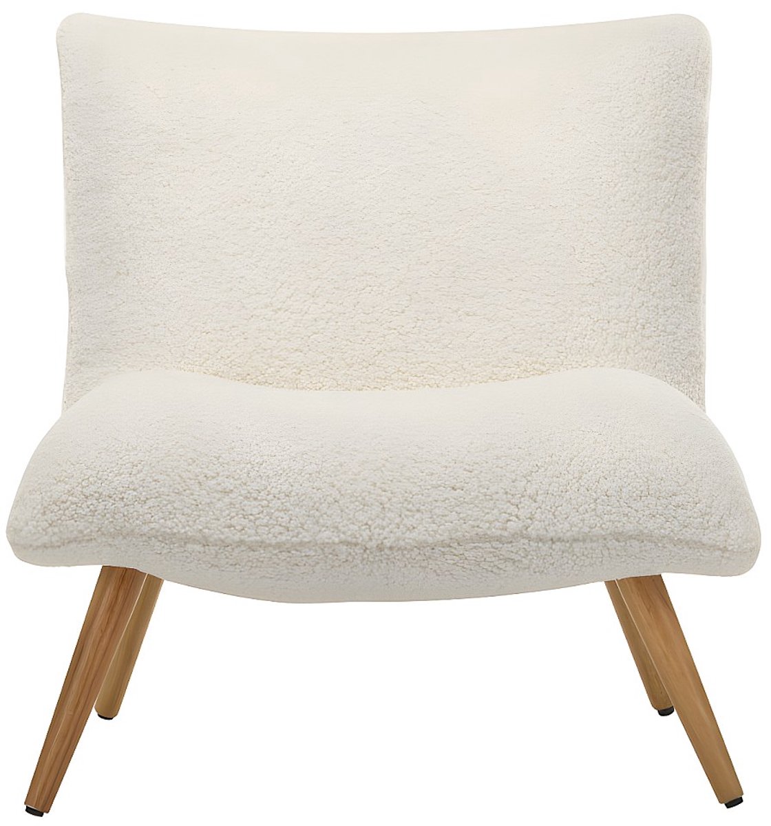 Vente-unique Fauteuil van stof - Teddy stof - Wit - PEPITA