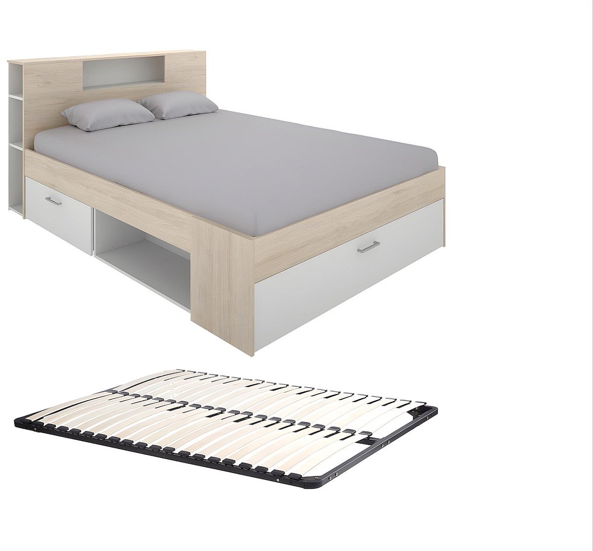 Vente-unique Bedframe hout natuurlijk licht 140 x 190 cm