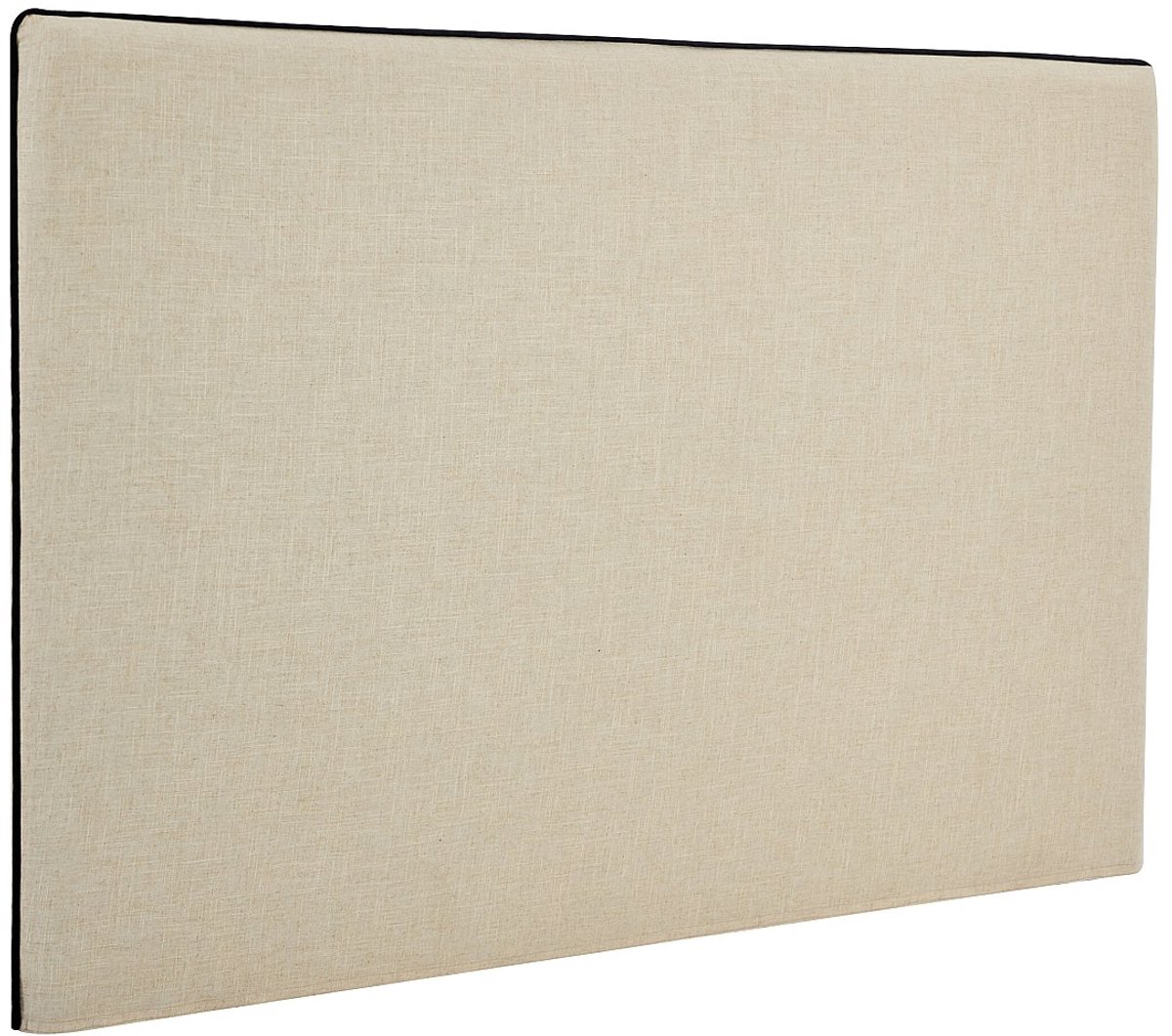 Vente-unique Hoofdbord met afneembare hoes 150 cm - Katoen en linnen - Beige en zwart - CHESMA