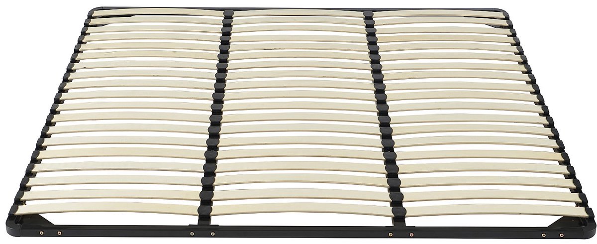 Vente-unique Bedbodem met lattenbodem 200 x 200 cm - 3 x 19 latten - Zonder poten - Zwart - KALISTA van YSMÉE