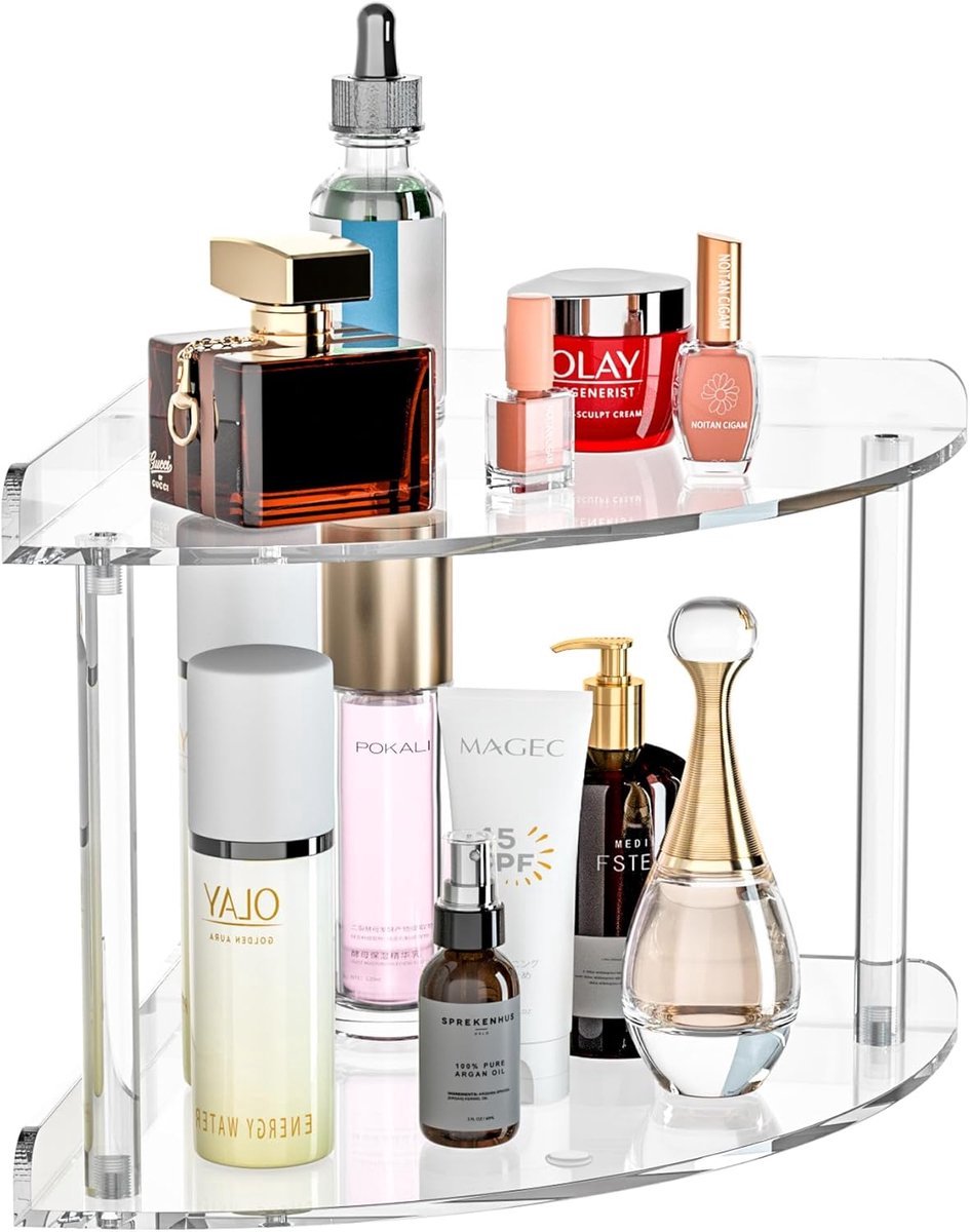 Stunq® Durable Acrylic Corner Shelf Organizer – Multi-Room Storage Solution