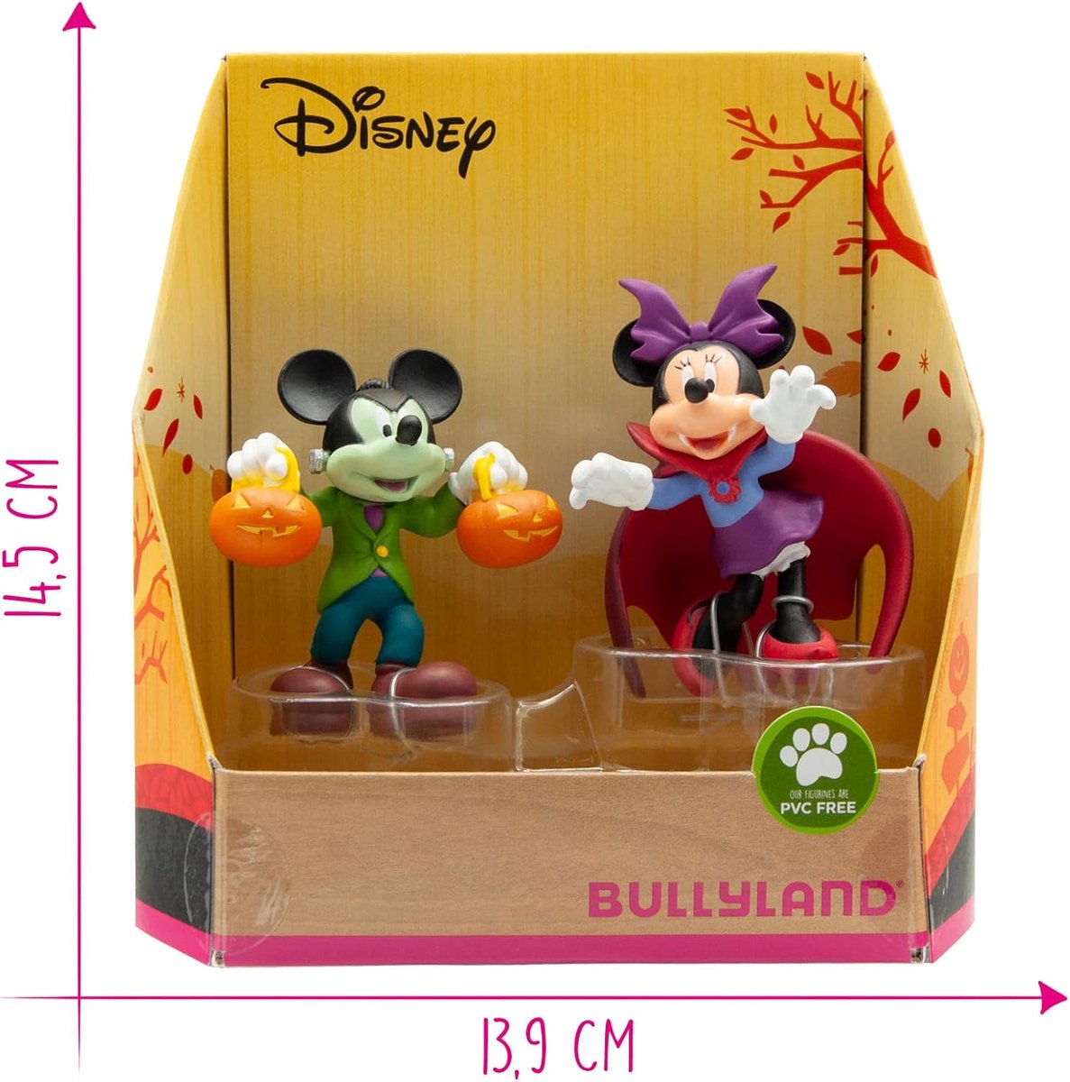 Bullyland 15082 – Speelset Disney Mickey & Minnie Halloween – levensecht en detailrijk vormgegeven – ideaal als taartfiguur, verzamelobject of feestelijk cadeau voor kinderen vanaf 3 jaa — afbeelding 2