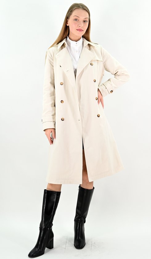 YesMooi - Trench-coat long imperméable - Water repellent - Beige - XXL (44)