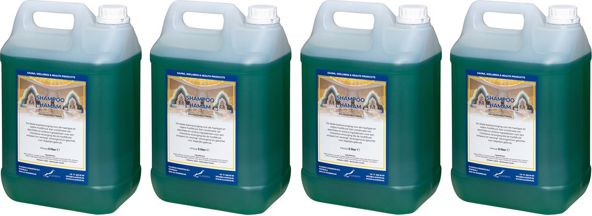 Shampoo Hamam 5 liter - set van 4 stuks - voordeelverpakking - haarverzorging