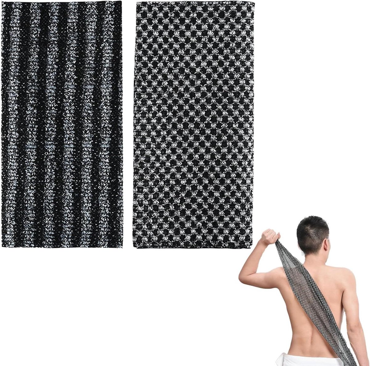 Cosensi - Exfoliërende Wasdoekjes Set - Scrub Handdoek voor Lichaam - Bad Scrubbervel - Diepe Reiniging - 2 Stuks