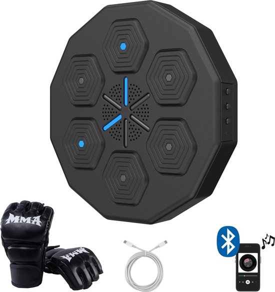 Machine De Boxe Musicale Bluetooth Avec Lumières LED, 9 Modes De Vitesse Et Mode Comptage, Gants De Boxe, Pour Enfants Et Adultes - Sport