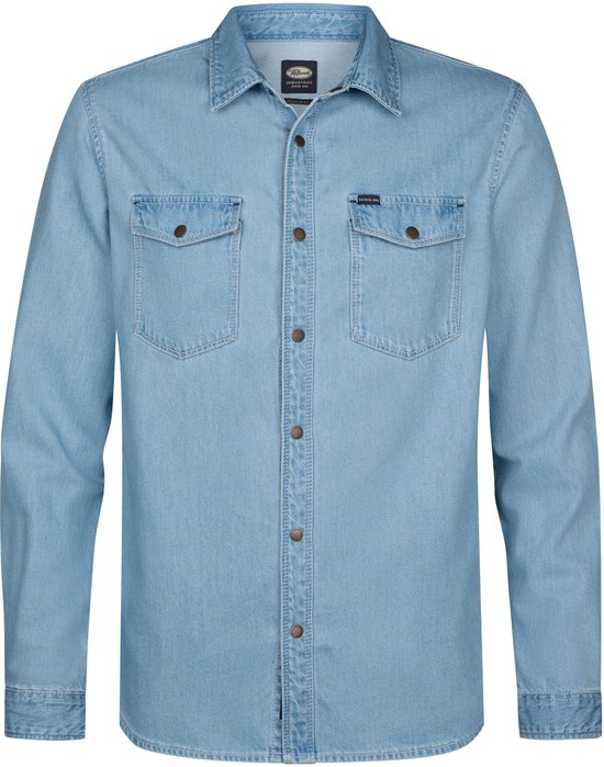 Petrol Industries - Chemise en Denim Homme Regular Vertex - Blauw - Taille L