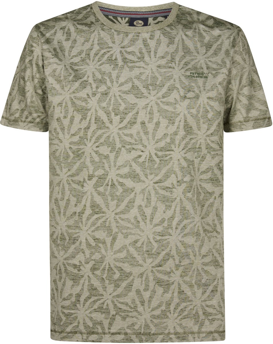 Petrol Industries - Heren T-shirt met all-over print Cromo - Groen - Maat M
