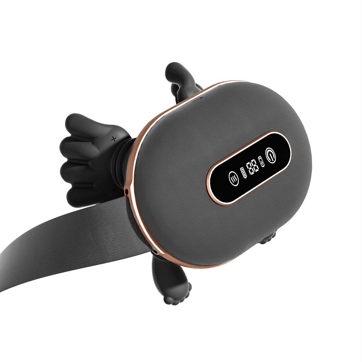 Verwarmde handmassager - Draagbare verwarmde massager - Bionische hoofd-, hand-, nek- en schoudermassager - Nekmassager - Trapezius nekmassager - Acupressuurmassager - Draadloos - Groen/rood lichttherapie - Zwart