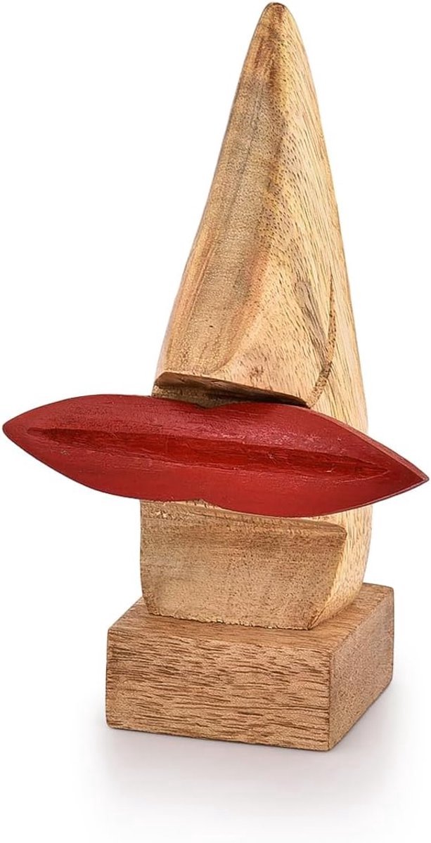 Stunq® Houten Brillenhouder met Rode Lippen – Functional Design for Home and Office