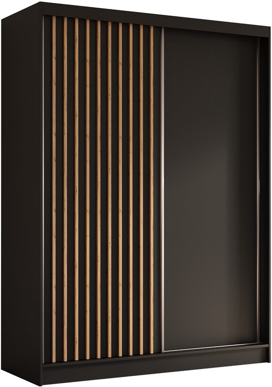 Grote Zwarte Zwart / Wit Aluminium kledingkasten Met spiegel