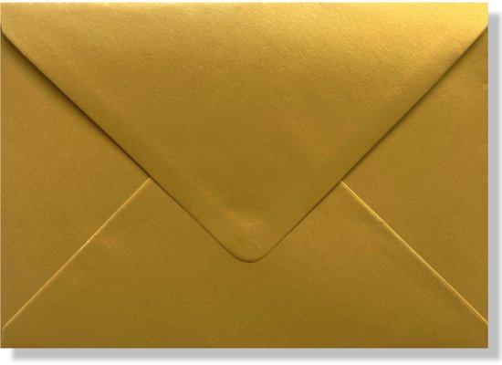 Cards & Crafts 100 Enveloppes métalliques de Luxe - C6 - or - 110 grammes - 162x114 mm