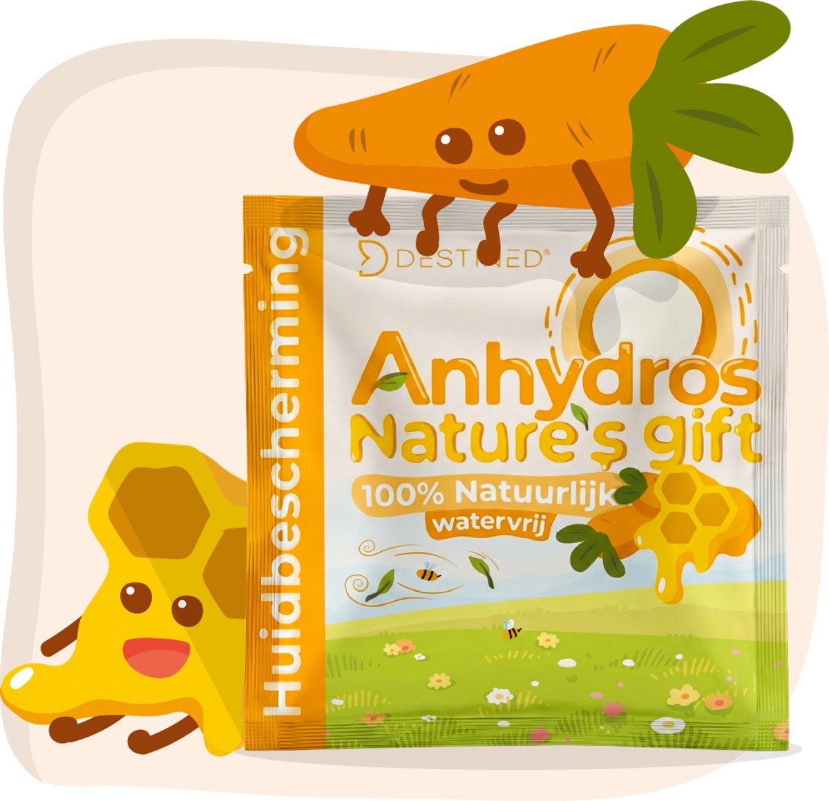 Destined® Anhydros Nature’s Gift Sample - Dagcrème - Watervrij - 100% Natuurlijk - voor Gevoelige & Droge huidtypes - 2ml