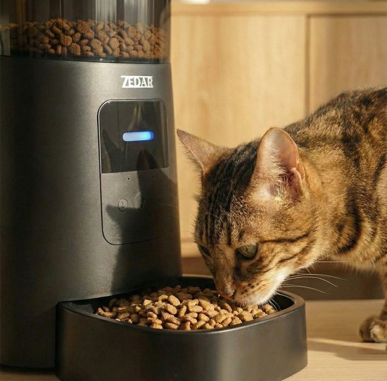 Zedar A600 Automatische Voerbak - Kat en Hond - Voerautomaat met App - 6 L - Zwart