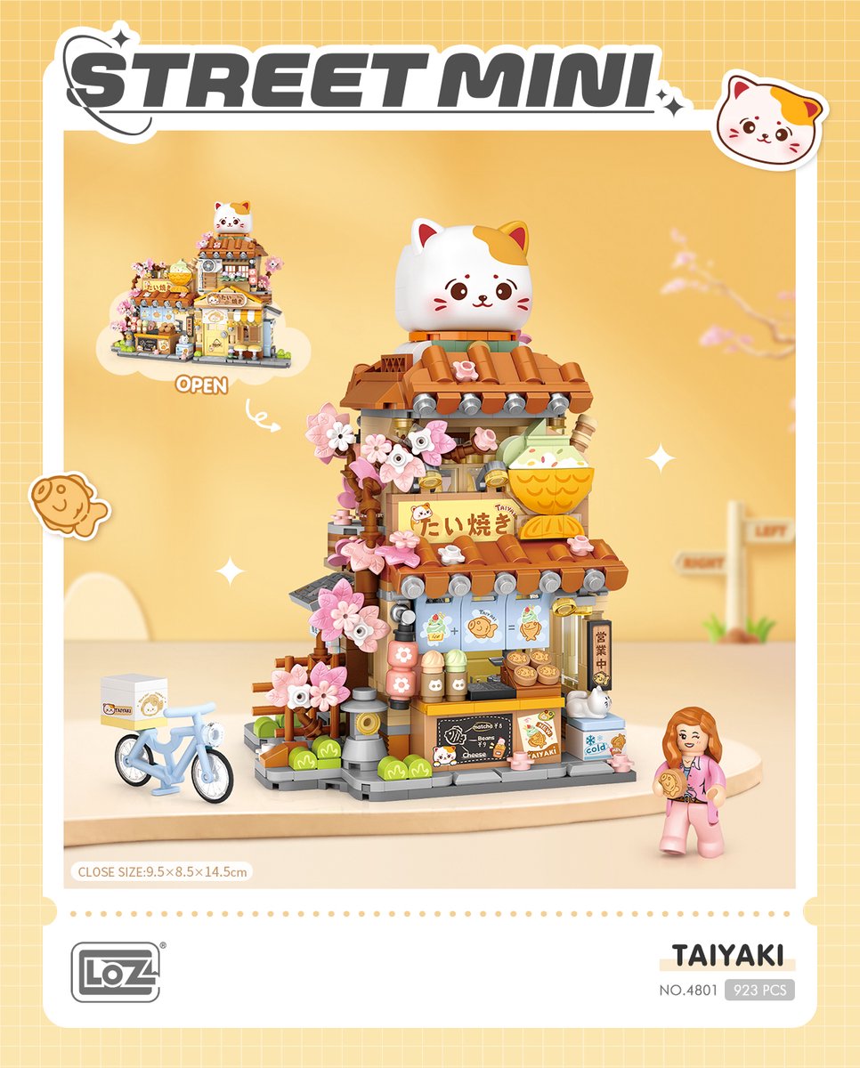 LOZ - Japanese Street - Taiyaki shop | Mini Block Building Set | Build and Create No. 4801