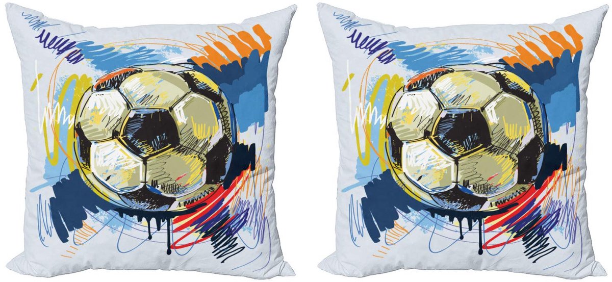 ABAKUHAUS Dekokussen 60x60 cm – 2-pack – Dubbelzijdig bedrukt – Grijs Blauw