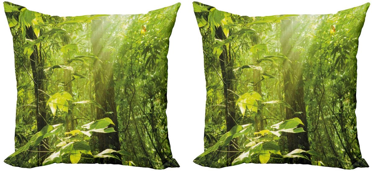ABAKUHAUS Kussenhoes Set – 60x60 cm – Dubbelzijdig bedrukt – Multicolor Groen