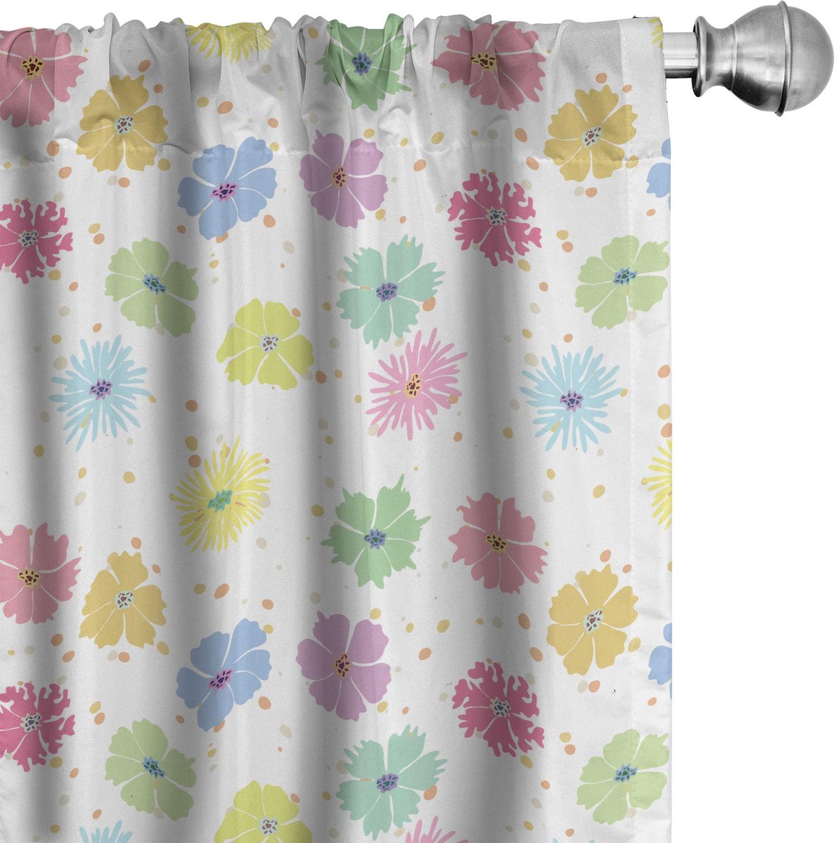 ABAKUHAUS Bloemen Gordijnen – 2x75x245 cm – Veelkleurig, Halfverduisterend Mehrfarbig