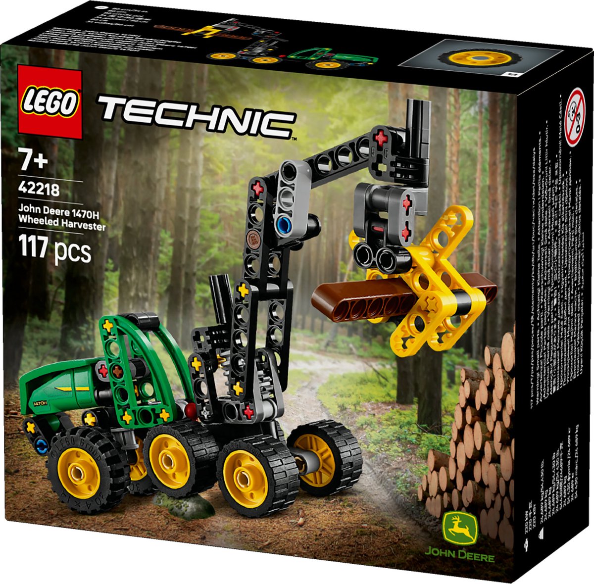 LEGO® Technic John Deere 1470H Houtoogstmachine - Werkende Klauw en Boomstam - Modelbouwspeelgoed - 42218 — afbeelding 12
