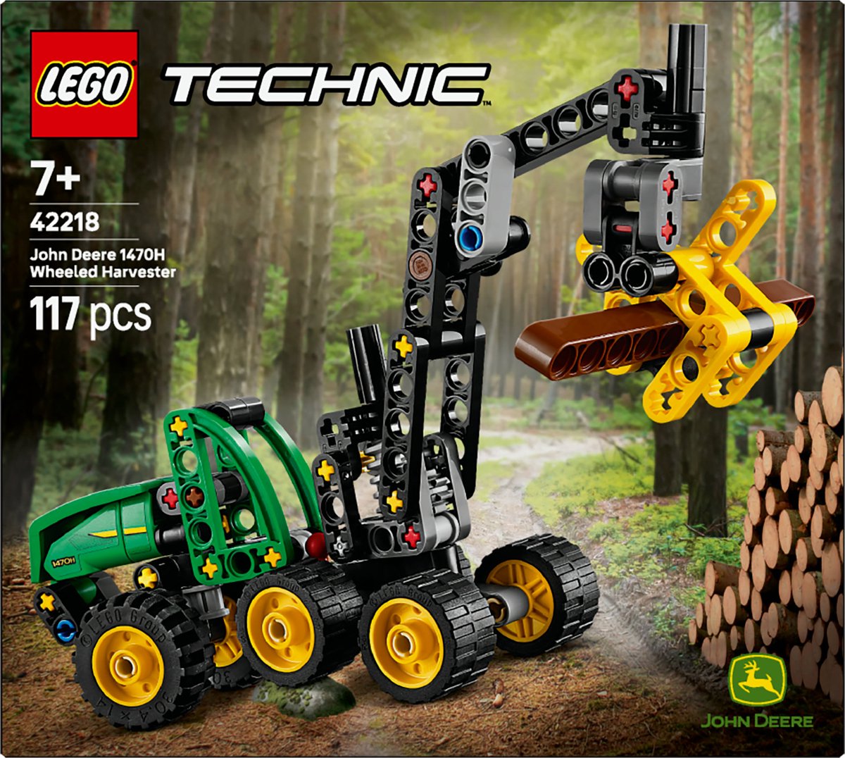 LEGO® Technic John Deere 1470H Houtoogstmachine - Werkende Klauw en Boomstam - Modelbouwspeelgoed - 42218 — afbeelding 13