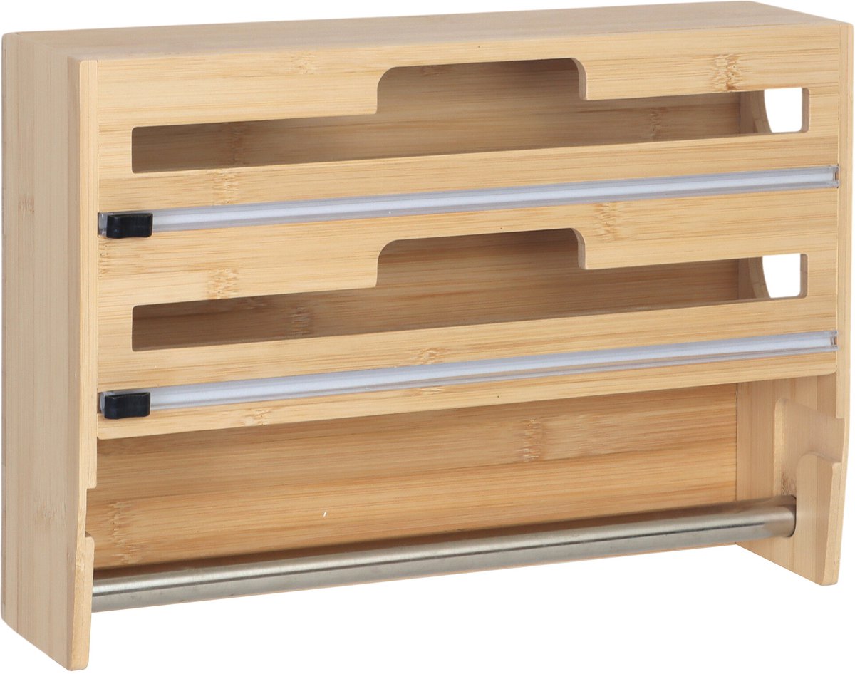 wandrolhouder - naturel - 37x25x10 cm - met wandmontage