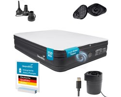 Skandika Dubbel luchtbed Sveja Flex Plus - opblaasbaar matras met topper voor 2 personen, zelfopblaasbaar luchtbed, 200 x 151 x 37 cm, max 350 kg, pomp, draagtas | Luchtbedden, tent