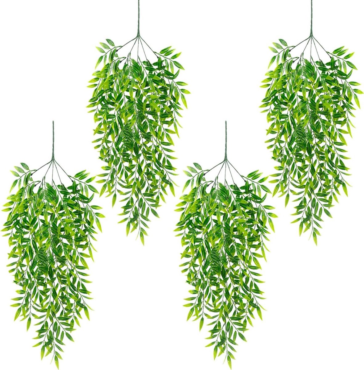 Cosensi Hangplanten bamboe 83 cm faux bladeren binnen buiten woonkamer tuin decoraties