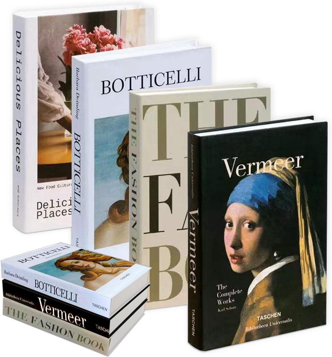 Stunq® Realistische Vouwbare Boekendozen - Set van Vier voor Interieur Styling