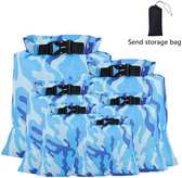 Waterdichte Dry Bag - 6 Stuks - Dry Bag En Waterdichte Tas - Drybag Kanozakken - Draagbare Droogzak - Outdoor Waterdichte Tassen - Waterdichte Pakzak Met Rolsluiting - Geschikt Voor Zwemmen, Strandactiviteiten, Kajakken, Suppen - Blauwe Camouflage