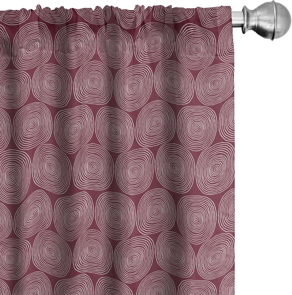 ABAKUHAUS Abstrakt – Geometrische gordijnen, 2x75x225 cm – Microvezel, halverduisterend, licht maroon/wit Pale Maroon