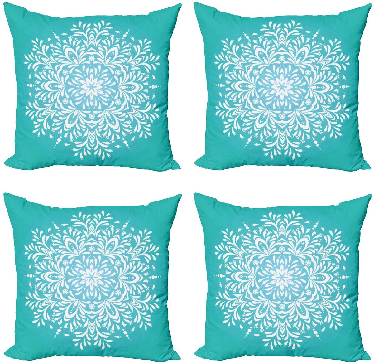 ABAKUHAUS Kussenhoes Set – Dubbelzijdige druk – hemelsblauw/wit Himmelblauw