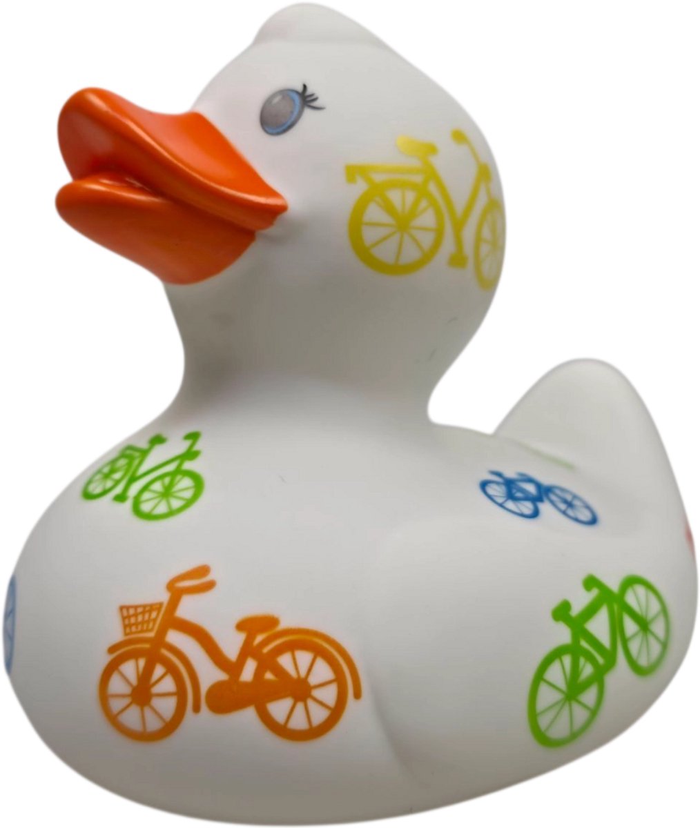 ELCEE-HALY - Badeendje met fietsjes print - Multicolor - 9 cm