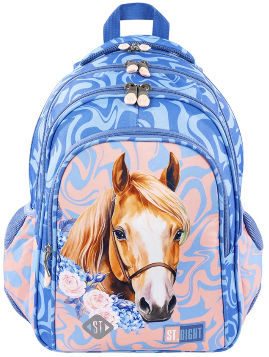 Paarden Rugzak – Schooltas – 40 x 28 x 18 cm – 22 Liter – Ergonomisch – Waterafstotend – 4 Compartimenten – Kinder Rugzak