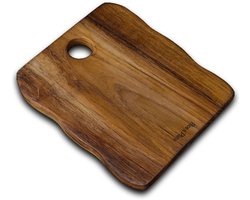 Rico & Plato Snijplank - Teak - Klein Broodplankje 20 x 16,5 cm - Serveerplank - Handgemaakt Hout - Borrelplank “Sandwich”