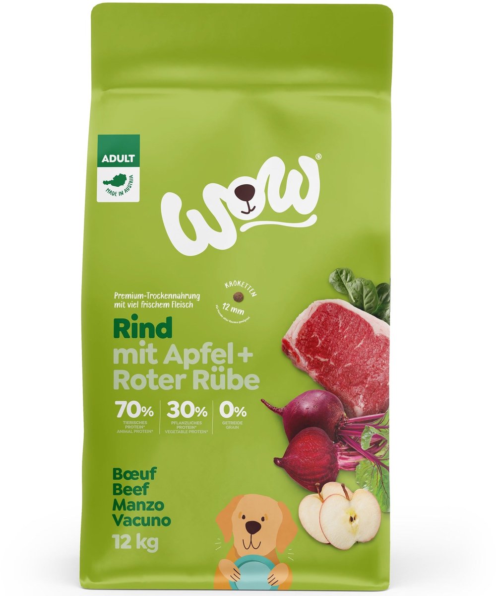 Wow WOW Adult Graanvrij Rund met Appel en Rode Biet 12 kg - Hond
