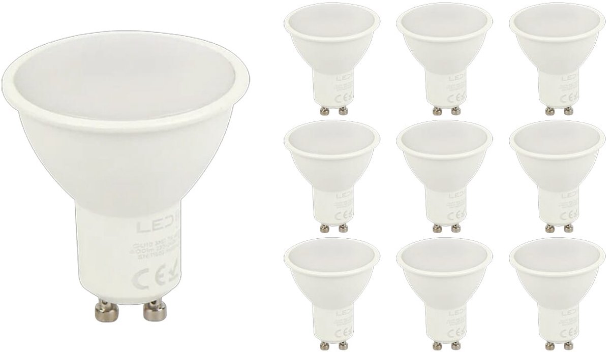 LED line LED Spot GU10 - 7W (vervangt 40W) - 600lm - Ø50mm - 230V - Energiezuinig - 10 stuks