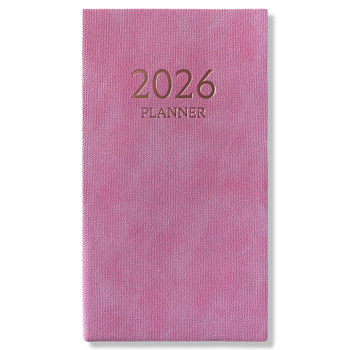 2026 Pocket Agenda - Dagagenda 1D/1P - Softcover Roze - 9,5x17,3cm