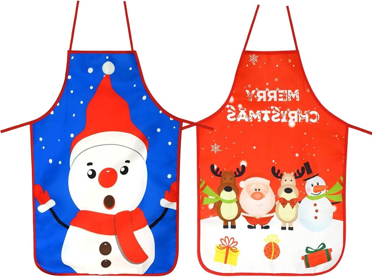 Cosensi - Kerstschorten Sneeuwman Kerstman Kookschort BBQ Bakschort Volwassenen Kinderen Mannen Vrouwen Rood Blauw