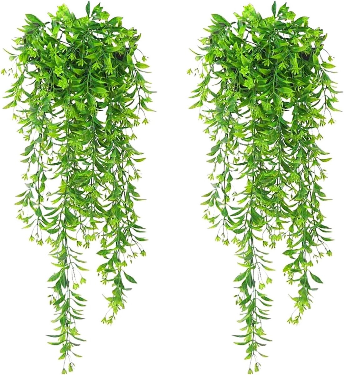 Cosensi Hangende kunstplanten voor binnen - Set van 2 - Groene kunsthangplanten voor muur en hangmanden