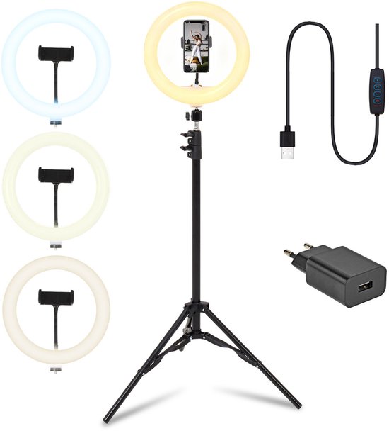 Infinity Goods ringlamp met statief – LED – 3 kleuren