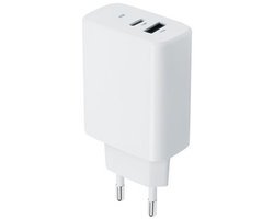OneOne 30W super snellader met 2 poorten. Witte oplader met USB C en USB A. PD en Quick Charge lader adapter past op Kobo (Rakuten) eReader Elipsa, Elipsa 2E, Sage, Libra 2, Libra Colour, Clara 2E, Clara Colour, Clara BW - Kindle (Amazon) Scribe