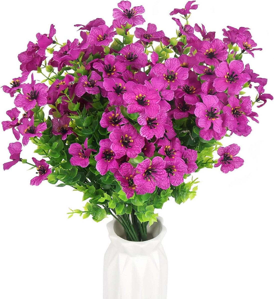 Cosensi Kunstbloemen voor buiten - UV-bestendig - Nepbuxus - Hangende planten - Tuin, veranda, vensterbank - Huisdecoratie - Bruiloftsdecoratie - Paars Any
