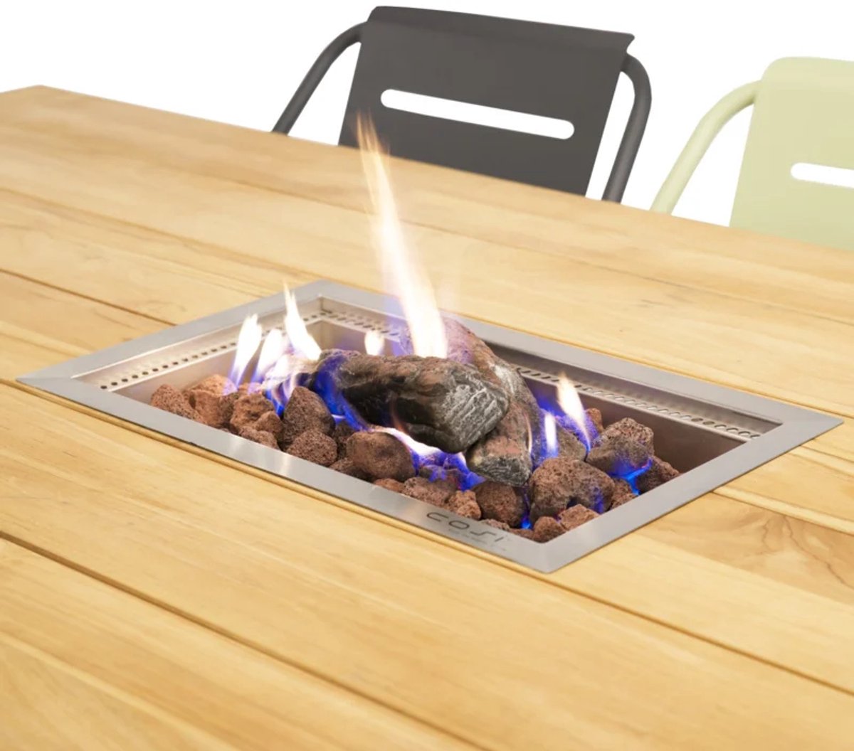 Cosi - Inbouwbrander - Cosiburner - Fire Pit - Gashaard - Vuurtafel - Sfeerhaard - Tafelhaard - Vuurtafel Maken - 40x40x16.5cm - Voor Binnen en Buiten - CosiFires - RVS